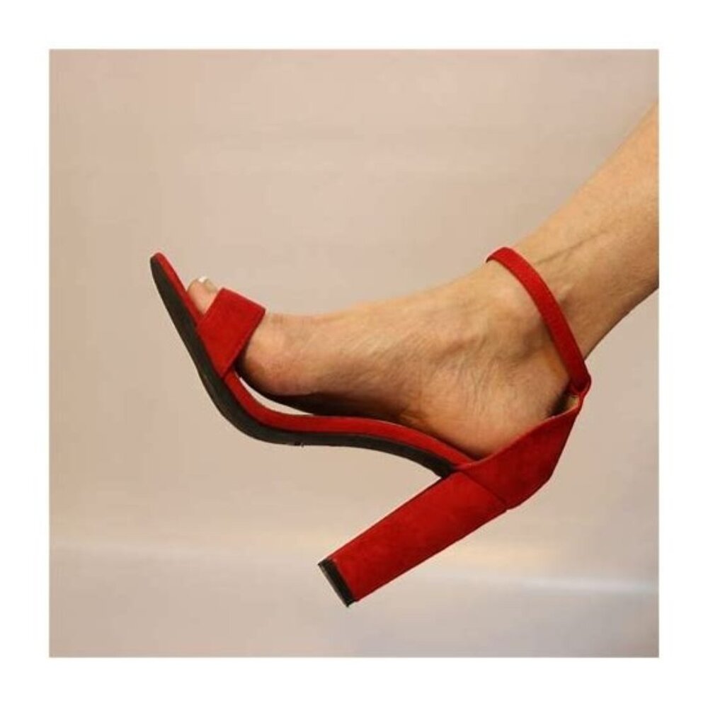 Shoeland Shoes Elegant Red High Heel Sandals Size: 7.0